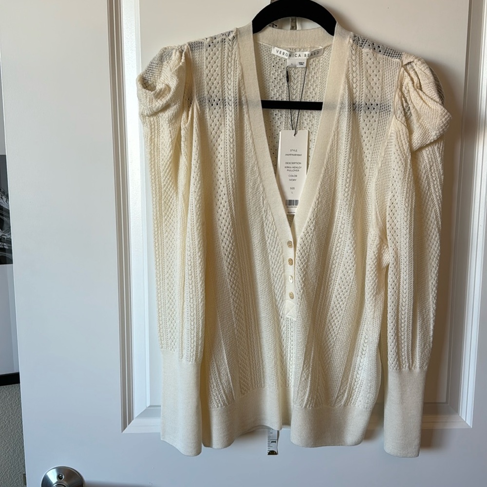 Veronica Beard Kirka Henley Pullover